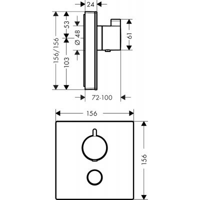 Hansgrohe ShowerSelect Glass bateria prysznicowa podtynkowa termostatyczna czarna/chrom 15735600