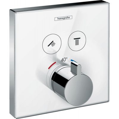 Hansgrohe ShowerSelect Glass bateria wannowo-prysznicowa podtynkowa termostatyczna biały/chrom 15738400