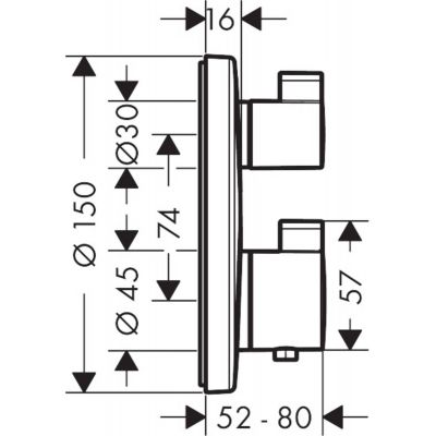 Hansgrohe Ecostat S bateria wannowo-prysznicowa podtynkowa termostatyczna czarny chrom szczotkowany 15758340
