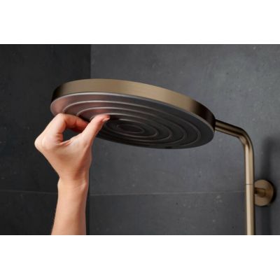 Hansgrohe Pulsify S Puro zestaw prysznicowy ścienny termostatyczny z deszczownicą brąz szczotkowany 24223140