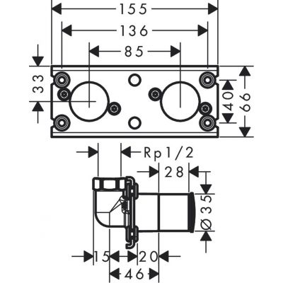 Hansgrohe Rainfinity element podtynkowy 26840180