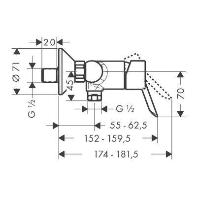 Hansgrohe Focus S bateria prysznicowa natynkowa jednouchwytowa 31762000