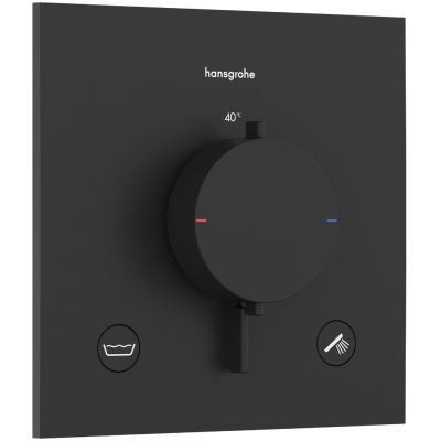 Hansgrohe Ecostat Comfort E bateria wannowo-prysznicowa podtynkowa termostatyczna czarna 33716670