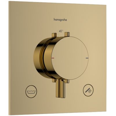 Hansgrohe Ecostat Comfort E bateria wannowo-prysznicowa podtynkowa termostatyczna złoty optyczny polerowany 33716990