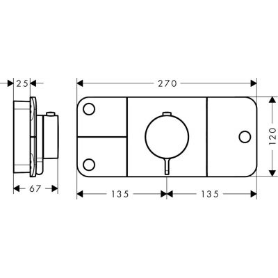 Axor One moduł prysznicowy podtynkowy termostatyczny nikiel szczotkowany 45713820