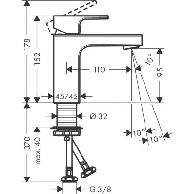 Hansgrohe Vernis Shape bateria umywalkowa stojąca czarny mat 71569670