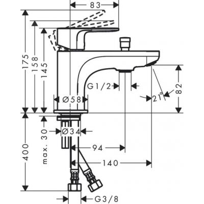 Hansgrohe Rebris S bateria wannowo-prysznicowa chrom 72436000