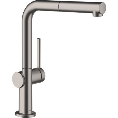 Hansgrohe Talis M54 bateria kuchenna stojąca z wyciąganą wylewką czarny chrom szczotkowany 72809340