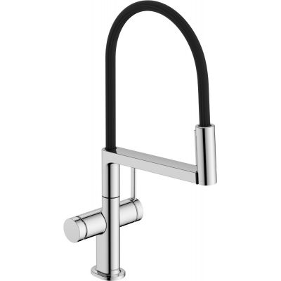 Hansgrohe Talis Select M54 PowderSpray bateria kuchenna stojąca chrom-czarna 72861000