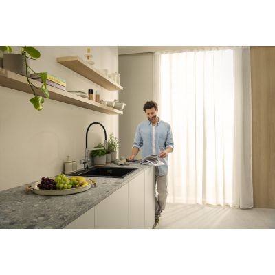 Hansgrohe Talis Select M54 PowderSpray bateria kuchenna stojąca chrom-czarna 72861000