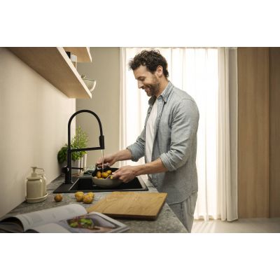 Hansgrohe Talis Select M54 PowderSpray bateria kuchenna stojąca czarna 72861670