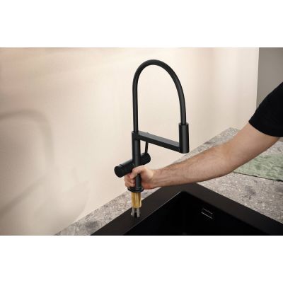 Hansgrohe Talis Select M54 PowderSpray bateria kuchenna stojąca czarna 72861670