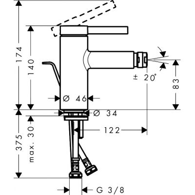 Hansgrohe Zesis S bateria bidetowa stojąca czarna 74200670
