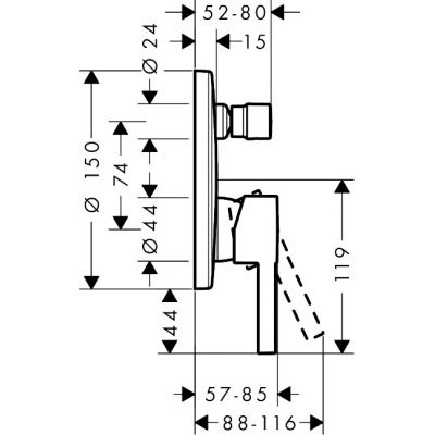 Hansgrohe Zesis S bateria wannowo-prysznicowa podtynkowa czarna 74416670