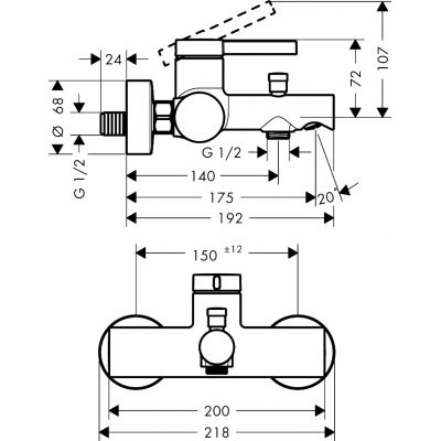 Hansgrohe Zesis S bateria wannowo-prysznicowa ścienna chrom 74420000