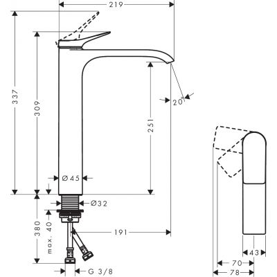 Hansgrohe Vivenis bateria umywalkowa stojąca brąz szczotkowany 75045140