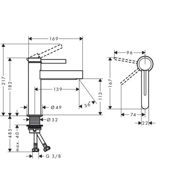 Hansgrohe Finoris EcoSmart bateria umywalkowa stojąca CoolStart czarny mat 76024670