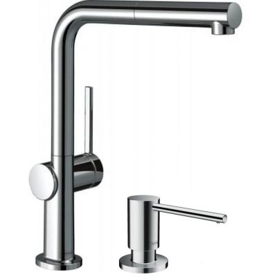 Zestaw Hansgrohe Talis M54 bateria kuchenna stojąca z dozownikiem do płynów chrom (72809000, 40438000)