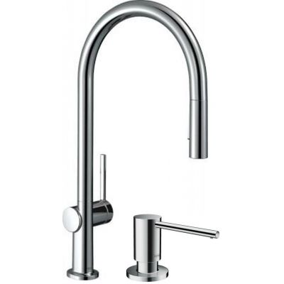 Zestaw Hansgrohe Talis M54 bateria kuchenna stojąca z dozownikiem do płynów chrom (72801000, 40438000)