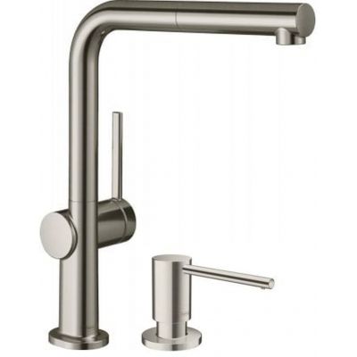 Zestaw Hansgrohe Talis M54 bateria kuchenna stojąca z dozownikiem do płynów A41 stal szlachetna (72809800, 40438800)