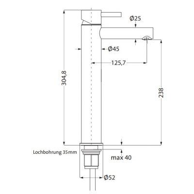 Herzbach Design iX bateria umywalkowa stojąca wysoka stal szczotkowana 17.133200.2.09