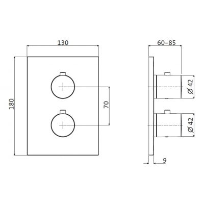 Herzbach Design iX PVD bateria wannowo-prysznicowa podtynkowa termostatyczna miedź 21.503050.2.39