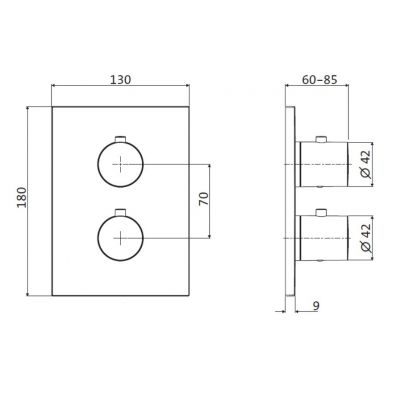 Herzbach Design iX bateria wannowo-prysznicowa podtynkowa termostatyczna stal szczotkowana 17.503055.2.09