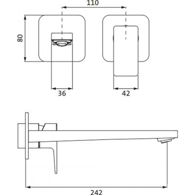 Herzbach Ceo bateria umywalkowa podtynkowa chrom 36.220957.1.01