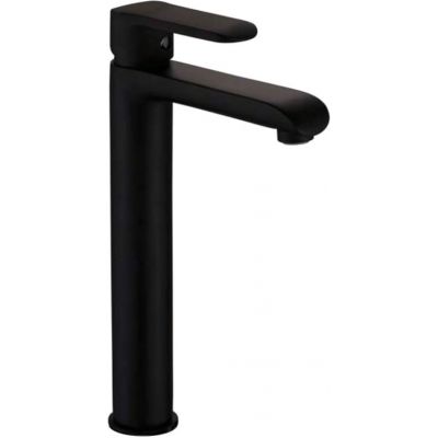 Invena Siros bateria umywalkowa stojąca wysoka czarny mat BU-90-W04