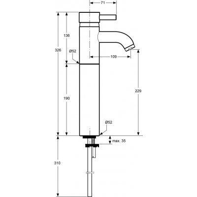 Ideal Standard Celia bateria umywalkowa jednootworowa podwyższona A3446AA
