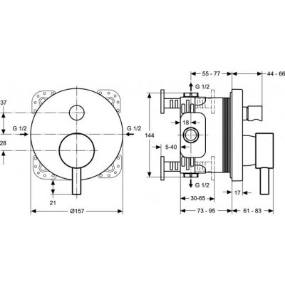 Ideal Standard Celia bateria wannowa podtynkowa A4711AA