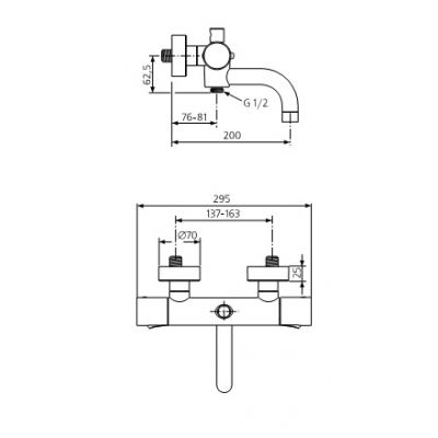 Ideal Standard Celia bateria wannowo - prysznicowa ścienna termostatyczna A3436AA