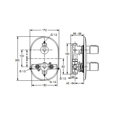 Ideal Standard Marc Newson element podtynkowy baterii termostatycznej A2353NU