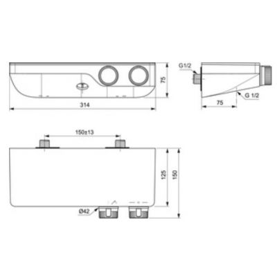 Ideal Standard Ceratherm bateria prysznicowa ścienna termostatyczna chrom A7329AA