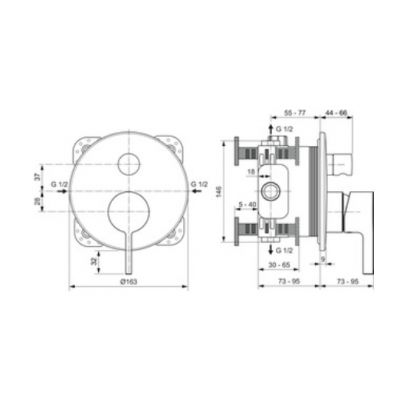 Ideal Standard Joy bateria wannowo-prysznicowa podtynkowa chrom A7383AA