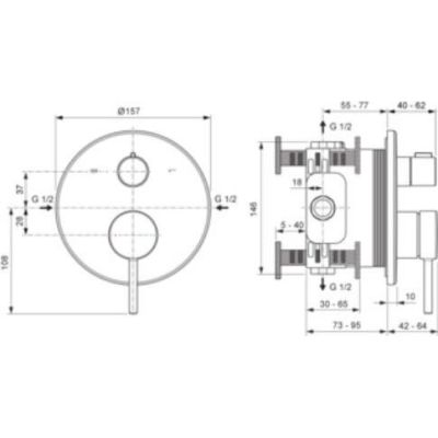 Ideal Standard Ceraline bateria wannowo-prysznicowa podtynkowa chrom A8568AA