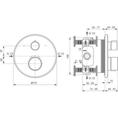 Ideal Standard Ceratherm T25 bateria wannowo-prysznicowa termostatyczna podtynkowa chrom A8583AA