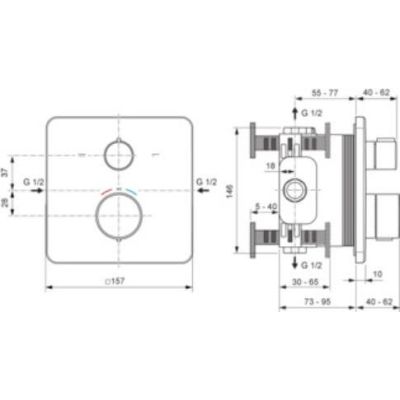 Ideal Standard Ceratherm C25 bateria wannowo-prysznicowa termostatyczna podtynkowa chrom A8587AA