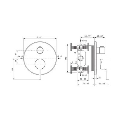 Ideal Standard Joy bateria wannowo-prysznicowa podtynkowa złota A8727A2