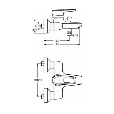 Ideal Standard Ceramix bateria wannowo-prysznicowa ścienna chrom B9490AA