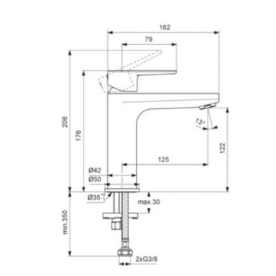Ideal Standard Cerafine bateria umywalkowa stojąca czarna BC554XG