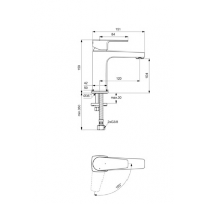 Ideal Standard Cerafine bateria umywalkowa stojąca chrom BC687AA