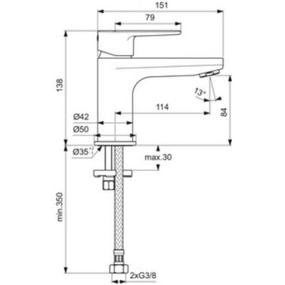 Ideal Standard Cerafine O bateria umywalkowa stojąca chrom BC696AA