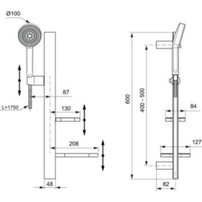 Ideal Idealrain Alu+ zestaw prysznicowy ścienny chrom BD586AA