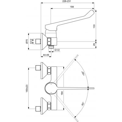 Ideal Standard Ceraflex bateria prysznicowa ścienna chrom BD606AA