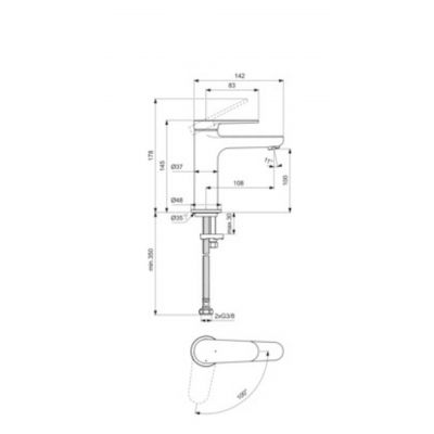 Ideal Standard Cerafine bateria umywalkowa stojąca chrom BD768AA