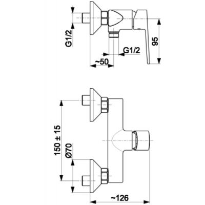 KFA Armatura Agat bateria prysznicowa ścienna chrom 4426-010-00