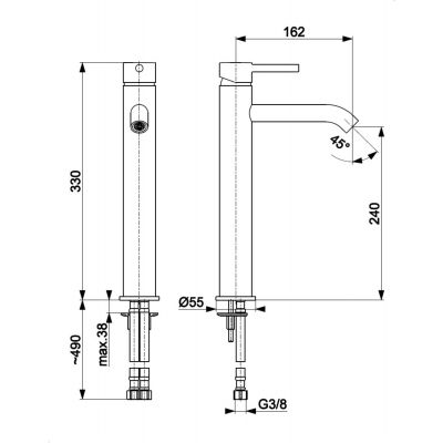 KFA Armatura Moza bateria umywalkowa stojąca miedź szczotkowana 5032-612-34