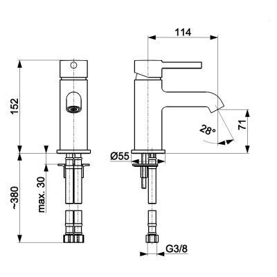 KFA Armatura Moza bateria umywalkowa stojąca gun metal grey 5032-815-61