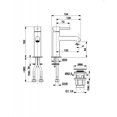 KFA Armatura Moza Mini Black bateria umywalkowa stojąca czarna 5032-835-81